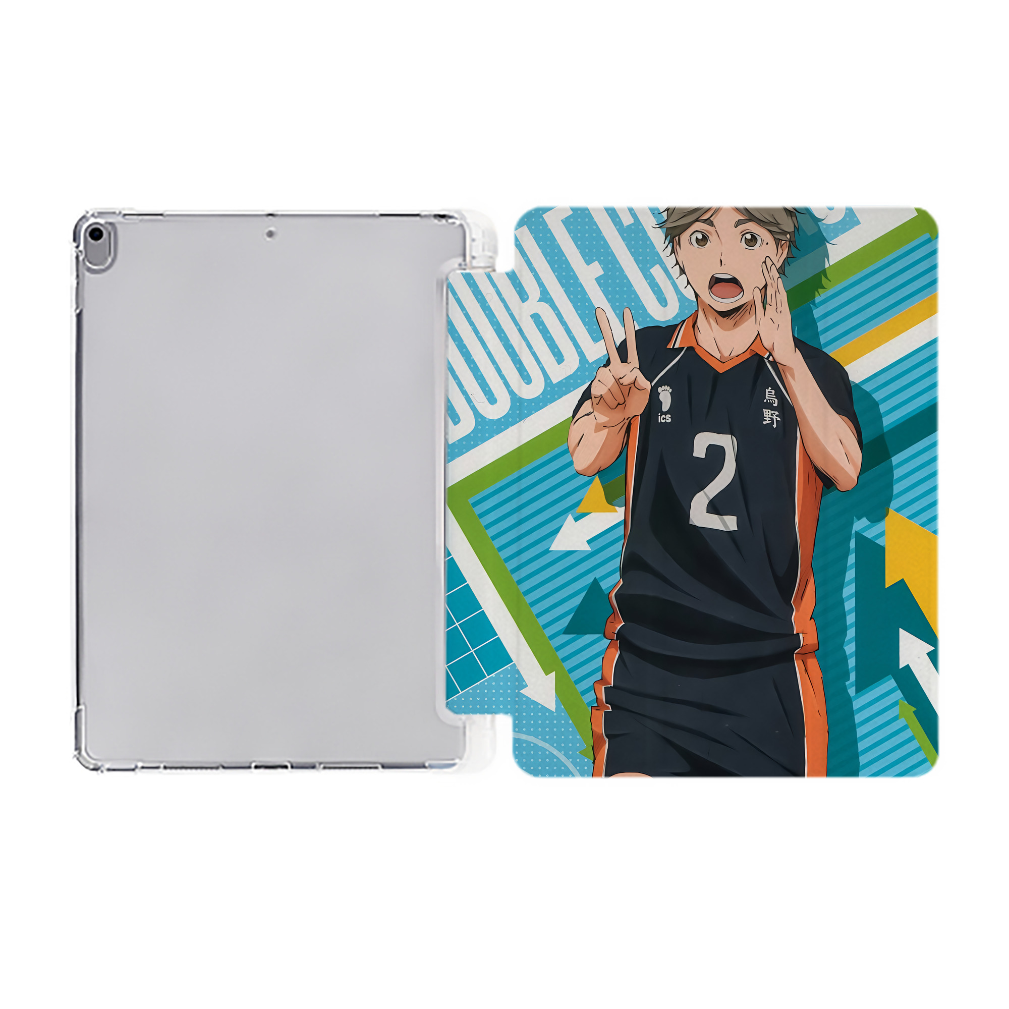 （画像用） ハイキュー!! Haikyu!! IPad ケース ペン収納付き 三つ折りスタンド PUレザー×シリコン 対応機種9.5/10.5/10.9インチ